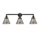 Cone Bath Vanity Light shown in the Oil Rubbed Bronze finish with a Plated Smoke shade