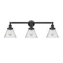 Cone Bath Vanity Light shown in the Oil Rubbed Bronze finish with a Seedy shade