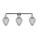 Geneseo Bath Vanity Light shown in the Polished Chrome finish with a Clear Crackled shade
