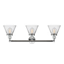 Innovations Lighting Large Cone 3 Light Bath Vanity Light Part Of The Franklin Restoration Collection 205-PC-G42-LED