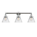 Cone Bath Vanity Light shown in the Polished Chrome finish with a Clear shade