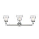 Innovations Lighting Small Cone 3 Light Bath Vanity Light Part Of The Franklin Restoration Collection 205-PC-G64-LED