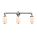 Dover Bath Vanity Light shown in the Polished Nickel finish with a Matte White shade