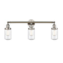 Dover Bath Vanity Light shown in the Polished Nickel finish with a Seedy shade