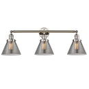 Cone Bath Vanity Light shown in the Polished Nickel finish with a Plated Smoke shade