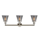 Innovations Lighting Small Cone 3 Light Bath Vanity Light Part Of The Franklin Restoration Collection 205-PN-G63