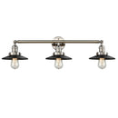 Railroad Bath Vanity Light shown in the Polished Nickel finish with a Matte Black shade