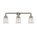 Canton Bath Vanity Light shown in the Brushed Satin Nickel finish with a Seedy shade