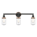 Dover Bath Vanity Light shown in the Matte Black finish with a Seedy shade
