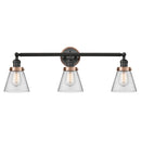 Cone Bath Vanity Light shown in the Matte Black finish with a Clear shade