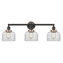 Bell Bath Vanity Light shown in the Matte Black finish with a Clear shade