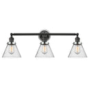 Cone Bath Vanity Light shown in the Matte Black finish with a Seedy shade