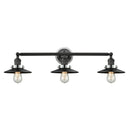 Railroad Bath Vanity Light shown in the Matte Black finish with a Matte Black shade
