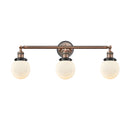 Beacon Bath Vanity Light shown in the Antique Copper finish with a Matte White shade