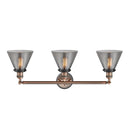 Innovations Lighting Large Cone 3 Light Bath Vanity Light Part Of The Franklin Restoration Collection 205BP-ACBK-G43