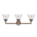 Innovations Lighting Large Cone 3 Light Bath Vanity Light Part Of The Franklin Restoration Collection 205BP-ACBK-G44