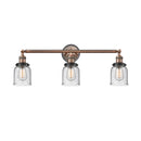 Bell Bath Vanity Light shown in the Antique Copper finish with a Seedy shade