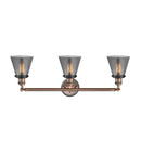 Innovations Lighting Small Cone 3 Light Bath Vanity Light Part Of The Franklin Restoration Collection 205BP-ACBK-G63
