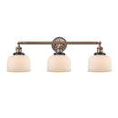 Bell Bath Vanity Light shown in the Antique Copper finish with a Matte White shade