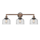 Bell Bath Vanity Light shown in the Antique Copper finish with a Seedy shade