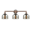 Bell Bath Vanity Light shown in the Antique Copper finish with a Silver Plated Mercury shade