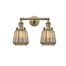 Chatham Bath Vanity Light shown in the Antique Brass finish with a Mercury shade