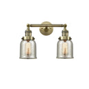 Bell Bath Vanity Light shown in the Antique Brass finish with a Silver Plated Mercury shade