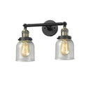 Bell Bath Vanity Light shown in the Black Antique Brass finish with a Seedy shade