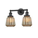 Chatham Bath Vanity Light shown in the Matte Black finish with a Mercury shade