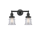 Canton Bath Vanity Light shown in the Matte Black finish with a Clear shade