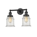 Canton Bath Vanity Light shown in the Matte Black finish with a Seedy shade
