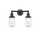 Dover Bath Vanity Light shown in the Matte Black finish with a Seedy shade