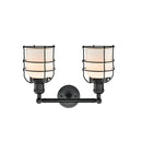 Innovations Lighting Small Bell Cage 2 Light Bath Vanity Light Part Of The Franklin Restoration Collection 208-BK-G51-CE