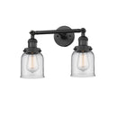 Bell Bath Vanity Light shown in the Matte Black finish with a Clear shade