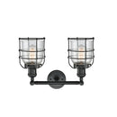 Innovations Lighting Small Bell Cage 2 Light Bath Vanity Light Part Of The Franklin Restoration Collection 208-BK-G54-CE