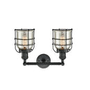 Innovations Lighting Small Bell Cage 2 Light Bath Vanity Light Part Of The Franklin Restoration Collection 208-BK-G58-CE