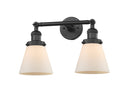 Innovations Lighting Small Cone 2-100 watt 16 inch Black Matte White Cased glass 180 Degree Adjustable Swivels 208BKG61