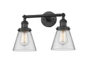 Innovations Lighting Small Cone 2-100 watt 16 inch Black Clear glass 180 Degree Adjustable Swivels 208BKG62