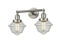 Innovations Lighting Small Oxford 2-100 watt 17 inch Brushed Satin Nickel Seedy glass 180 Degree Adjustable Swivels 208SNG534