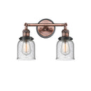 Bell Bath Vanity Light shown in the Antique Copper finish with a Seedy shade