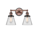 Cone Bath Vanity Light shown in the Antique Copper finish with a Clear shade