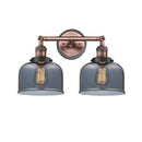 Bell Bath Vanity Light shown in the Antique Copper finish with a Plated Smoke shade