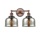 Bell Bath Vanity Light shown in the Antique Copper finish with a Silver Plated Mercury shade
