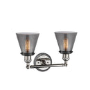 Innovations Lighting Small Cone 2 Light Bath Vanity Light Part Of The Franklin Restoration Collection 208BP-PNBK-G63