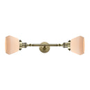 Fulton Bath Vanity Light shown in the Antique Brass finish with a Matte White shade