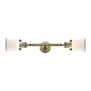 Canton Bath Vanity Light shown in the Antique Brass finish with a Matte White shade