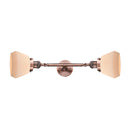 Fulton Bath Vanity Light shown in the Antique Copper finish with a Matte White shade