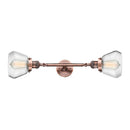 Fulton Bath Vanity Light shown in the Antique Copper finish with a Clear shade
