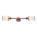 Canton Bath Vanity Light shown in the Antique Copper finish with a Matte White shade