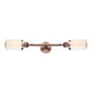 Dover Bath Vanity Light shown in the Antique Copper finish with a Matte White shade